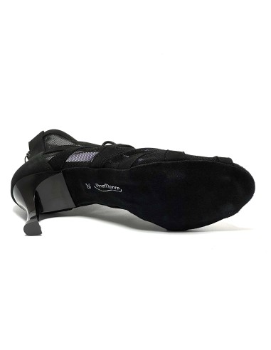 Scarpa da ballo donna latino americano salsa bachata kizomba ballo da sala tango nabuk rete nero suola bufalo tacco 60