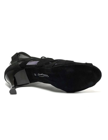 Scarpa da ballo donna latino americano salsa bachata kizomba ballo da sala tango nabuk rete nero suola bufalo tacco 60