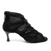 Scarpa da ballo donna latino americano salsa bachata kizomba ballo da sala tango nabuk rete nero suola bufalo tacco 60
