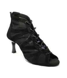 Scarpa da ballo donna latino americano salsa bachata kizomba ballo da sala tango nabuk rete nero suola bufalo tacco 60