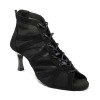 Scarpa da ballo donna latino americano salsa bachata kizomba ballo da sala tango nabuk rete nero suola bufalo tacco 60