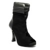 Stivaletto da ballo donna  latino americano salsa bachata ballo da sala liscio tango nabuk pelle nero suola bufalo tacco 90
