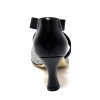Scarpa da ballo donna ballo da sala liscio latino tango glitter canna di fucile pelle nero elastici suola cuoio tacco 70