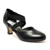 Scarpa da ballo donna ballo da sala liscio latino tango pelle nero elastici suola cuoio pomiciato tacco 50