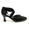 Scarpa da ballo donna ballo da sala liscio latino tango pelle nera elastici suola cuoio pomiciato tacco 70 rocchetto