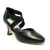 Scarpa da ballo donna ballo da sala liscio latino tango pelle nera elastici suola cuoio pomiciato tacco 70 rocchetto