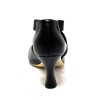 Scarpa da ballo donna ballo da sala liscio latino tango pelle nera elastici suola cuoio pomiciato tacco 70 rocchetto
