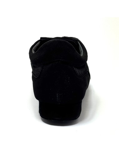 Scarpa da ballo uomo latino americano ballo da sala liscio tango nabuk tessuto traspirante nero suola bufalo tacco 20