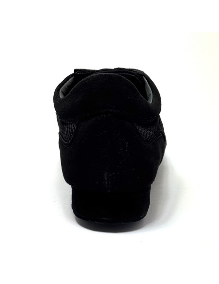 Scarpa da ballo uomo latino americano ballo da sala liscio tango nabuk tessuto traspirante nero suola bufalo tacco 20