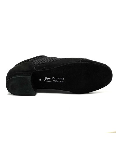Scarpa da ballo uomo latino americano ballo da sala liscio tango nabuk tessuto traspirante nero suola bufalo tacco 20
