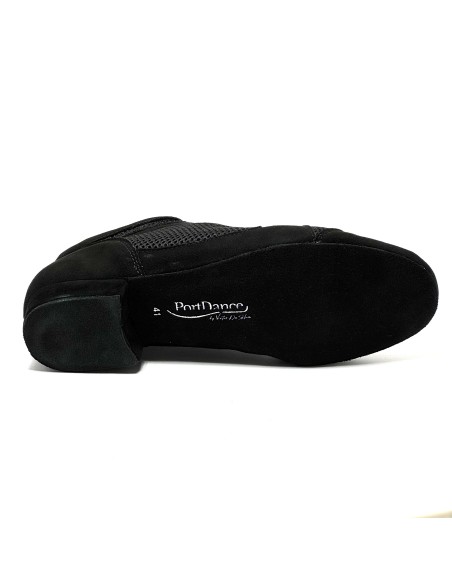 Scarpa da ballo uomo latino americano ballo da sala liscio tango nabuk tessuto traspirante nero suola bufalo tacco 20
