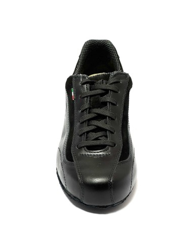 Sneakers da ballo donna allenamento ballo da sala latino americano tango pelle nera camoscio nero suola bufalo tacco 40