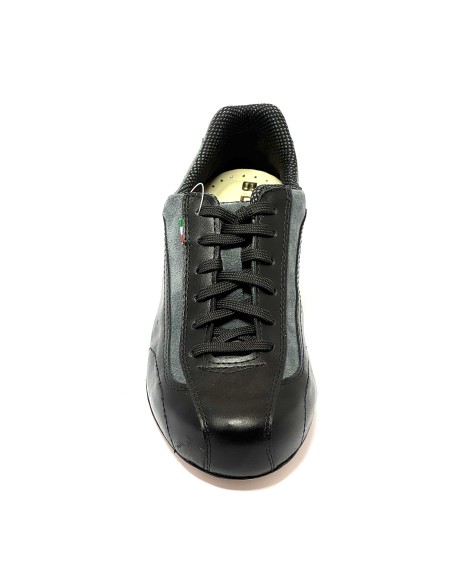 Sneakers da ballo donna ballo da sala liscio allenamento latino tango pelle nero camoscio grigio suola cuoio pomiciato tacco 40
