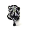 Scarpa da ballo donna latino americano ballo da sala liscio raso nero strass boreali suola bufalo tacco 60 rocchetto