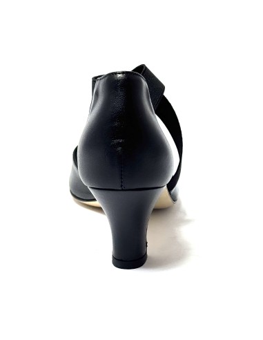 Scarpa da ballo donna latino americano ballo da sala liscio tango memory pelle nero elastici suola cuoio pomiciato tacco 50
