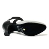 Scarpa da ballo donna ballo da sala liscio latino tango tessuto argento pelle nera elastici memory suola bufalo tacco 50