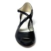 Scarpa da ballo donna latino americano ballo da sala liscio tango memory pelle nero suola cuoio pomiciato tacco 40 largo