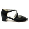 Scarpa da ballo donna latino americano ballo da sala liscio tango memory pelle nero suola cuoio pomiciato tacco 40 largo