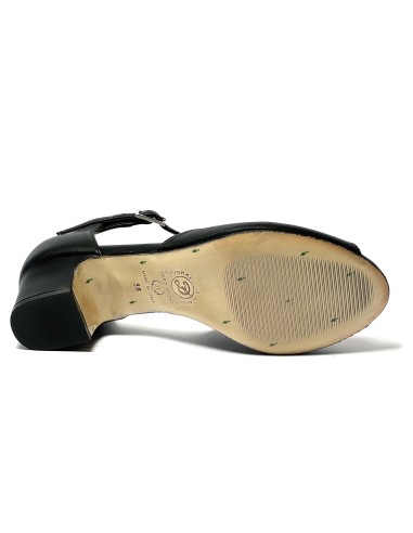 Scarpa da ballo donna latino americano ballo da sala liscio tango memory pelle nero suola cuoio pomiciato tacco 40 largo