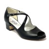 Scarpa da ballo donna latino americano ballo da sala liscio tango memory pelle nero suola cuoio pomiciato tacco 40 largo