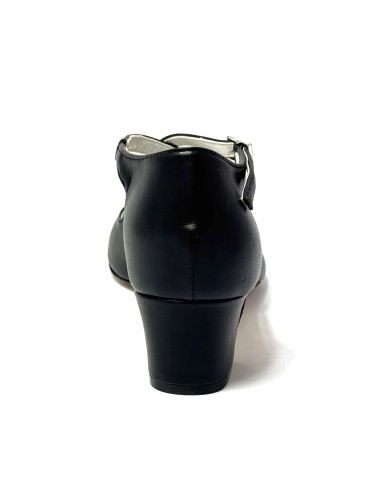 Scarpa da ballo donna latino americano ballo da sala liscio tango memory pelle nero suola cuoio pomiciato tacco 40 largo