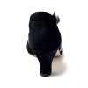 Scarpa da ballo donna latino americano ballo da sala liscio tango memory camoscio nero tessuto galassia suola cuoio tacco 50
