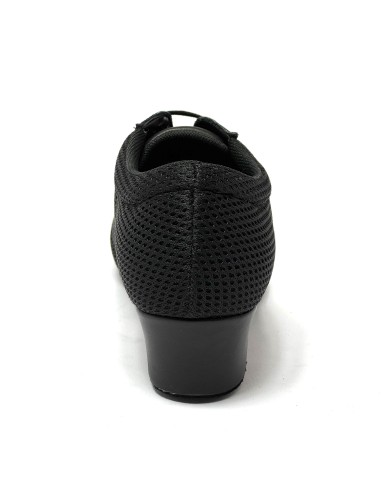 Scarpa da ballo donna allenamento ballo da sala liscio latino tango tessuto traspirante pelle nero suola bufalo tacco 40 largo