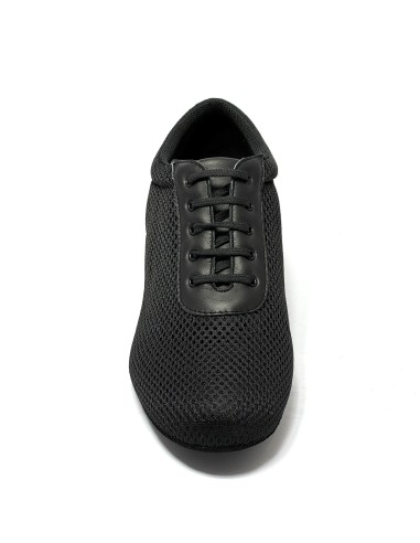 Scarpa da ballo donna allenamento ballo da sala liscio latino tango tessuto traspirante pelle nero suola bufalo tacco 40 largo