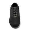 Scarpa da ballo donna allenamento ballo da sala liscio latino tango tessuto traspirante pelle nero suola bufalo tacco 40 largo