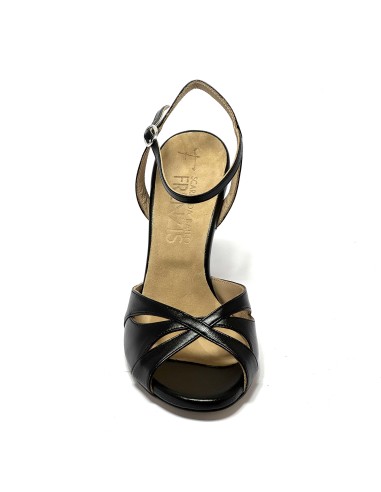 Scarpa da ballo donna tango argentino ballo da sala latino pelle nero sottopiede memory suola cuoio pomiciato tacco 90