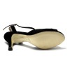Scarpa da ballo donna tango argentino ballo da sala latino camoscio nero sottopiede in memory suola cuoio pomiciato tacco 70