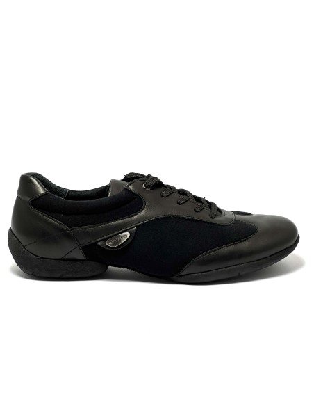 Sneaker da ballo uomo latino caraibico salsa bachata kizomba ballo da sala tango pelle neoprene nero suola gommina da ballo