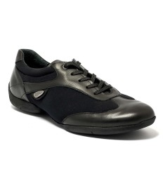 Sneaker da ballo uomo latino caraibico salsa bachata kizomba ballo da sala tango pelle neoprene nero suola gommina da ballo