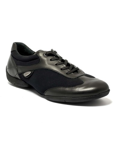 Sneaker da ballo uomo latino caraibico salsa bachata kizomba ballo da sala tango pelle neoprene nero suola gommina da ballo