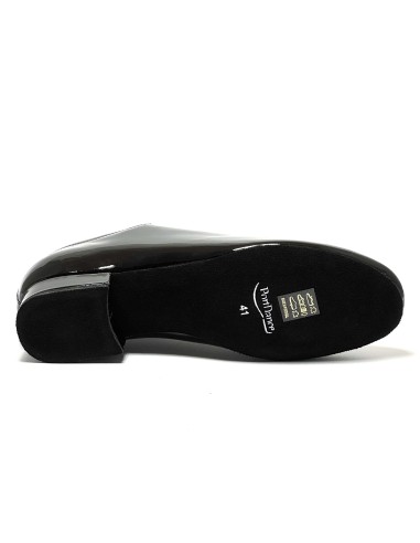 Scarpa da ballo uomo ballo da sala liscio standard latino tango argentino tomaia in vernice nero suola in bufalo tacco 25