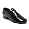 Scarpa da ballo uomo ballo da sala liscio standard latino tango argentino tomaia in vernice nero suola in bufalo tacco 25