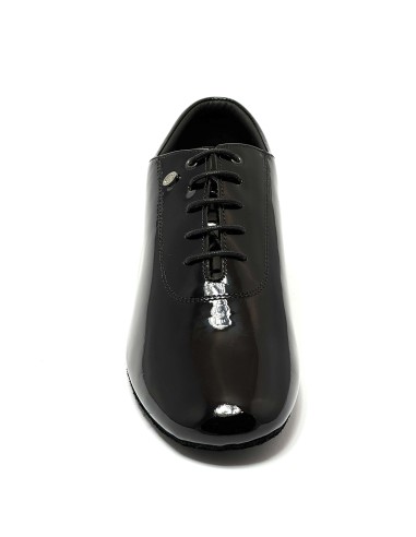 Scarpa da ballo uomo ballo da sala liscio standard latino tango argentino tomaia in vernice nero suola in bufalo tacco 25