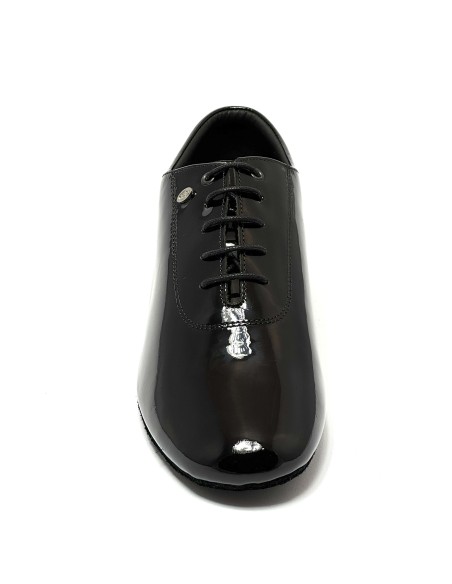 Scarpa da ballo uomo ballo da sala liscio standard latino tango argentino tomaia in vernice nero suola in bufalo tacco 25