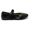 Scarpa da ballo donna modello ballerina ballo da sala boogie woogie swing lindy hop pelle nero suola gommina tacco 5 mm