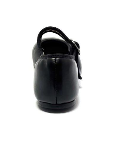 Scarpa da ballo donna modello ballerina ballo da sala boogie woogie swing lindy hop pelle nero suola gommina tacco 5 mm