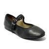 Scarpa da ballo donna modello ballerina ballo da sala boogie woogie swing lindy hop pelle nero suola gommina tacco 5 mm