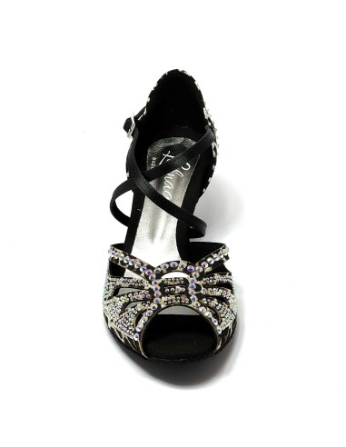 Scarpa da ballo donna latino americano caraibici salsa bachata ballo da sala tango raso leopardo bianco suola bufalo tacco 50