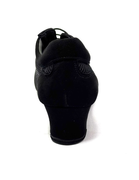 Scarpa da ballo unisex allenamento latino americano caraibico ballo da sala tango nabuk tessuto nero suola bufalo tacco 40