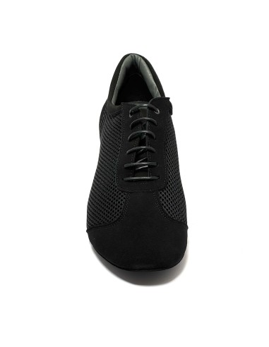 Scarpa da ballo unisex allenamento latino americano caraibico ballo da sala tango nabuk tessuto nero suola bufalo tacco 40