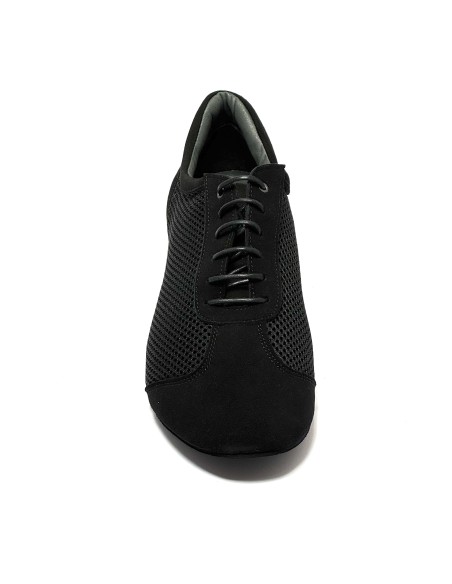 Scarpa da ballo unisex allenamento latino americano caraibico ballo da sala tango nabuk tessuto nero suola bufalo tacco 40