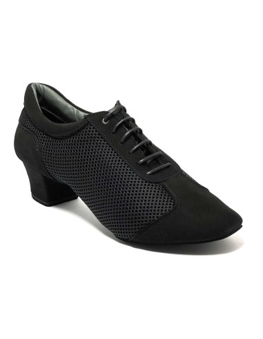 Scarpa da ballo unisex allenamento latino americano caraibico ballo da sala tango nabuk tessuto nero suola bufalo tacco 40