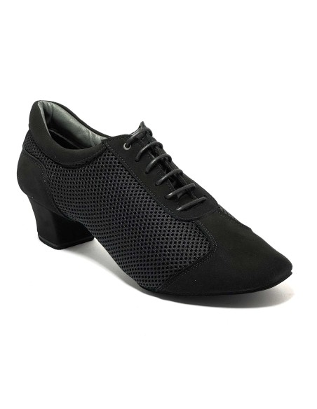 Scarpa da ballo unisex allenamento latino americano caraibico ballo da sala tango nabuk tessuto nero suola bufalo tacco 40