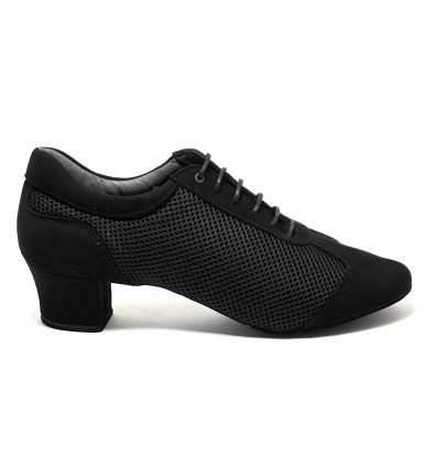 Scarpa da ballo unisex allenamento latino americano caraibico ballo da sala tango nabuk tessuto nero suola bufalo tacco 40