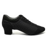 Scarpa da ballo unisex allenamento latino americano caraibico ballo da sala tango nabuk tessuto nero suola bufalo tacco 40