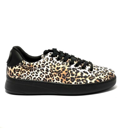 Sneaker da ballo donna latino americano salsa bachata swing ballo da sala pelle leopardata suola gommina da ballo nera